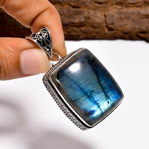 Collier pendentif en labradorite, pierre précieuse, argent sterling, bijoux faits à la main, protection, intuition, guérison, cristal, cadeau pour elle - Product Image 2