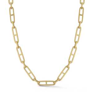 Paperclip Oblong Link Chain High Polish Chunky Statement Layering <b>Necklace</b> Factory Price Wholesale 14K 18K <b>Solid</b> Gold 5.8mm Big - Product Image 1
