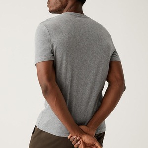 Camiseta Negra de Manga Corta para Hombre, Algodón, Corte Regular, Cuello Redondo, Informal, Color Sólido - Product Image 6