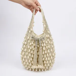 Best quality Beaded Bag Custom Vintage Beaded Evening Purse embellished with <b>pastel</b> bead and featuring a <b>decorative</b> Strap handle - Product Image 6