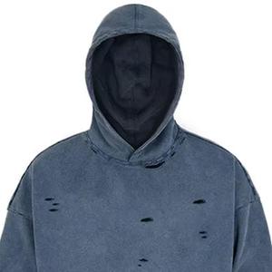 Sweat à capuche surdimensionné pour homme en coton de qualité supérieure, avec impression sérigraphiée, effet vieilli, délavé à l'acide, personnalisable, pour fabricants - Product Image 6