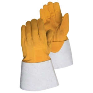 Gants de soudage de haute qualité en cuir de vachette pleine fleur anti-vibration, certifiés CE, renforcés - Product Image 1