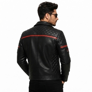 Men Leather <b>Jacket</b> Professional Style Leather Outerwear Comfortable Fit Durable Material Classic Design For Casual Wear Travel - Product Image 3