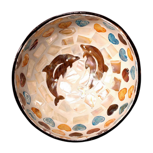 Cuenco de Coco de Lujo con Laca - Incrustaciones Radiantes de Conchas Marinas - Regalo de Vajilla Premium - Product Image 2