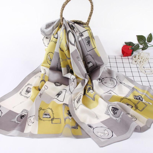 <b>Women</b>’s Custom Digital Printed Silk Scarf, Wholesale Fashion Brand Name Scarf, Unique Design Turkish Style Silk <b>Shawl</b> for <b>Women</b> - Product Image 2