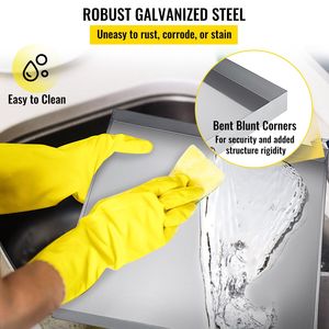 Vassoio per Lavatrice in Acciaio Zincato Resistente 32 X 30 X 2,5 Pollici, Spessore 18 GA, Vassoio Raccogligocce Compatto con Foro di Scarico - Product Image 4