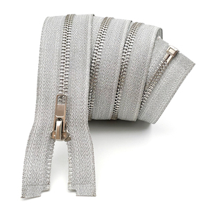 Fermeture éclair Evernice de haute qualité, écologique, à extrémité fermée, en cuivre argenté, avec ruban et dents métalliques brillantes pour vestes 5 #   Taille - Product Image 1