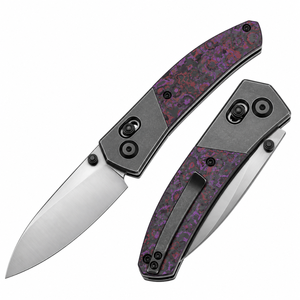 Cuchillos Plegables Versátiles con Empuñadura con Patrón Morado, Rojo y Negro y Hoja Satinada para Uso Diario, Actividades al Aire Libre y Colección - Product Image 6