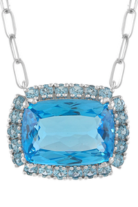 Colgante de Topacio Azul en Plata de Ley 92.5 KLSP-50600 - Product Image 2