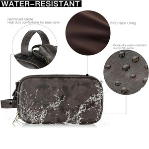 Bolsas de aseo de cuero genuino, bolsa de viaje para baño que ofrece comodidad, organización y una apariencia elegante, bolsas de aseo de cuero. - Product Image 3