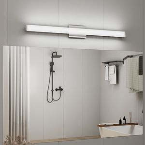 Lampada LED da 41 Pollici 24W 6000K Bianco Freddo per Specchio da Bagno, Illuminazione a Parete Quadrata in Nichel Spazzolato - Product Image 1