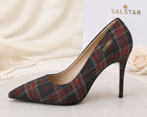 Chaussures à talons hauts élégantes pour femmes, motif tartan écossais spécial mariage, escarpins à talon aiguille, design personnalisé, fournisseur en gros, toutes saisons - Product Image 4