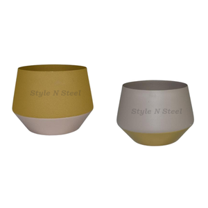 Jardinière Moderne Classique Bicolore en Fer Thermolaqué Durable Multi-usages pour Intérieur et Extérieur avec Drainage - Product Image 3