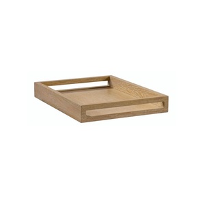 Bandeja de Servir Rústica de Madera Natural con Asas para Desayuno, Café, Té, Bocadillos, Cocina y Hogar - Product Image 1