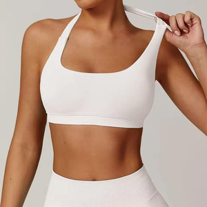 Soutien-gorge de sport tendance avec bretelles tissées double couche et maintien élevé, réglable pour le yoga et le fitness - Product Image 4