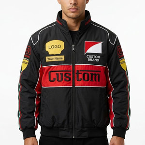 Custom Brand Unisex <b>Racing</b> <b>Jacket</b> Full Sleeve Zip Windproof % Cotton Bomber Track <b>Jacket</b> Anti-UV 160g All Seasons Wear - Product Image 1