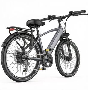 Vélo de ville EBIKE avec pneus 26*2.1, batterie au lithium 48V 10.5Ah, moteur sans balais, assistance au pédalage, freins à double disque, cadre en acier à haute teneur en carbone - Product Image 3