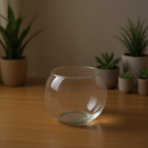 Aquarium en verre transparent PECERA CRISTAL 16 cm avec design ajouré pour la décoration intérieure - Product Image 3