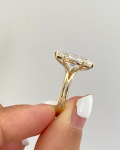 <b>Man</b> Made Diamond 1.50 Ct F Color VS1 Clarity Marquise Cut 18k Yellow Gold Split Shank Solitaire Engagement <b>Ring</b> IGI Certified - Product Image 2