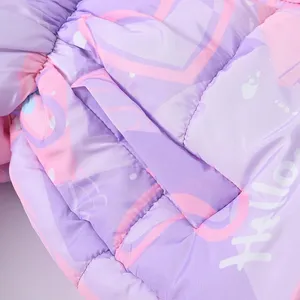 Manteau matelassé à capuche pour filles, veste d'hiver chaude, isolée, imperméable et respirante pour enfants, en tissu doux et confortable, vente en gros - Product Image 5