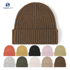 Tobeauty personalizado Premium Merino <span class=keywords><strong>lana</strong></span> Knit Toque Beanie invierno Tuque Toboggan sombreros media gorra - Product Image 1