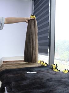 Super Double noyade couleur qualité supérieure en vrac 100g 14 pouces cuticules alignées brun vierges vietnamiennes extensions de cheveux humains crus - Product Image 3