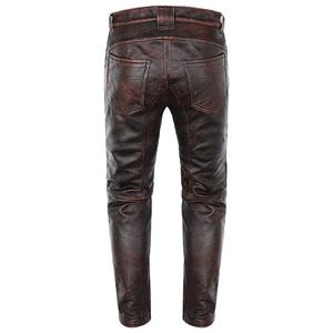 Wholesale Price Leather Pants Winter <b>men</b> Low Waist Straight Pattern Button Fly Closure High Street 2026 Custom Wholesale - Product Image 6