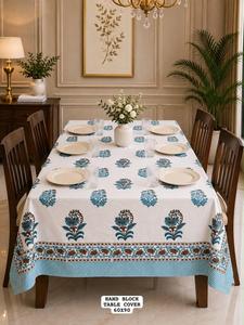 Cubierta de Mesa de Comedor de Algodón Premium con Diseño Único y Estampado a Mano, para 6 Personas, Decoración para Comedor, Disponible a Precio Competitivo - Product Image 3