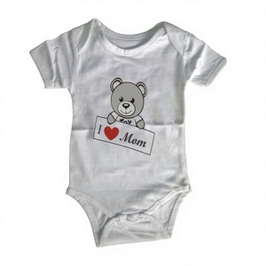 100% algodón peinado orgánico bebé Onesie niña verano mamelucos venta al por mayor ropa de bebé con cierre de botón a presión - Product Image 1