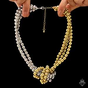 สร้อยคอประดับลูกปัดสีเงินและทองป้องกันการเสื่อมเสียของ Prao - Product Image 2