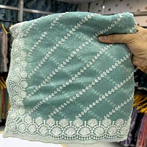 Sari de tela de algodón de alta demanda con blusa para ropa de boda disponible a precio mayorista de India - Product Image 4