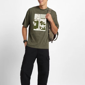 Hauts décontractés pour hommes, coupe régulière, en coton tricoté 100% délavé à l'acide, style streetwear, grandes tailles, à manches longues, col rond, avec lettres, séchage rapide - Product Image 2