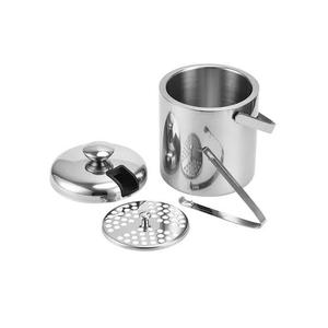 Seau à glace en corne de buffle avec incrustation en corne naturelle de qualité supérieure et base en métal – Le plus vendu - Product Image 1