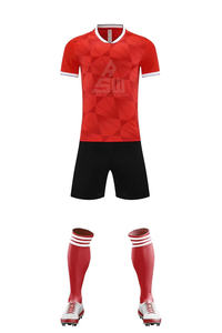 Conjunto de Uniforme de Fútbol Geométrico Personalizado, Multicolor, Manga Corta, Impreso, de Secado Rápido y Transpirable, Ropa de Equipo, Fabricante OEM - Product Image 3