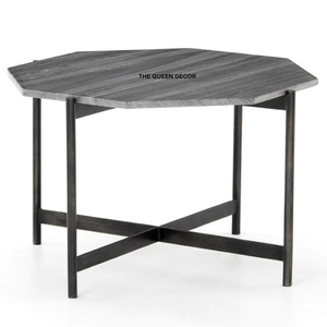 Muebles para el Hogar de Alta Calidad en Oferta, Mesa de Centro Redonda de Aluminio Hecha a Mano de Lujo con Acabado Negro en Estilo Elegante - Product Image 5