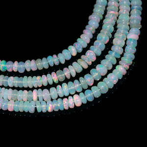 Perles Rondelle lisse d'opale éthiopienne 3-5mm opale blanche pour la fabrication de bijoux perles d'opale éthiopienne naturelle - Product Image 3