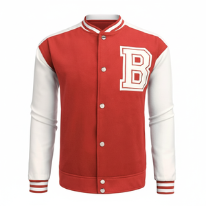 Men's Wool Varsity <b>Jacket</b> Stand Collar Letter <b>Patch</b> Bomber <b>Jacket</b> Breathable Quick Dry Casual Winter Outerwear - Product Image 3