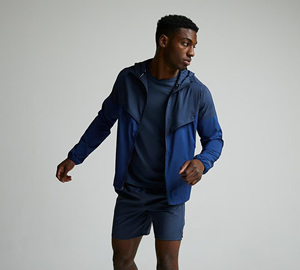 Men's Hooded Windbreaker Set Color Blocking Zipper Closure Sporty Outdoor Wear Summer Polyester Material - Product Image 3