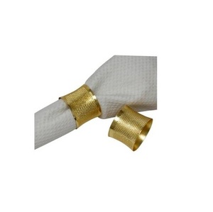 Luxury Modern Gold Textured Pattern Aluminum Durable Customizable Napkin Ring Set Eco-Friendly Decorative <b>Table</b> Accessory - Product Image 3