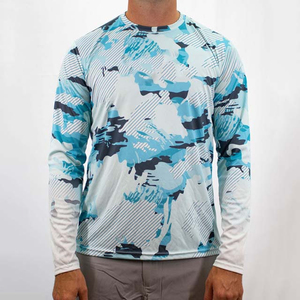 เสื้อตกปลาแบบกำหนดเอง เสื้อกิจกรรมกลางแจ้ง ระบายอากาศ แห้งเร็ว พิมพ์ลายแบบซับลิเมชั่น รับผลิตแบบ OEM ODM ขายส่ง - Product Image 5