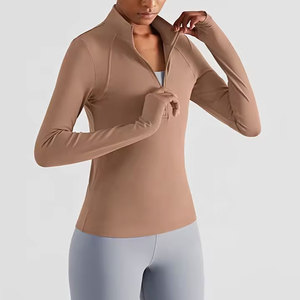 Haut de sport pour femme à manches longues, imprimé, tricoté, à séchage rapide, respirant, en Spandex et Polyester, taille haute - Product Image 1