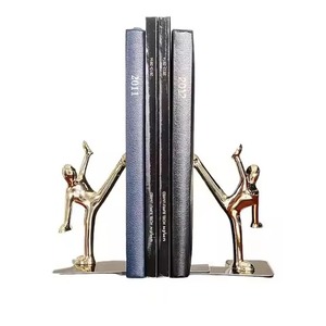 Books Ends in Aluminum Casting Symbol Shaped Book Ends in Gold Color for Home and Offices New Magazine Holding Use - Product Image 3