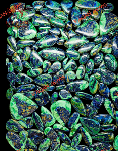 Pierre précieuse naturelle Azurite Malachite Cabochon, formes variées, pour la fabrication de bijoux, pendentifs, bagues, pierres à porter pour une sensation de bien-être, FAIJAN GEMS - Product Image 2
