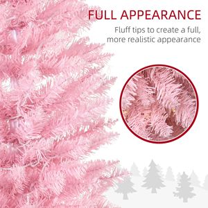 5ft Slim Artificial Christmas Tree with Realistic Pink <b>Branches</b> and Warm White LED <b>Lights</b> Pencil Tree Decor - Product Image 5