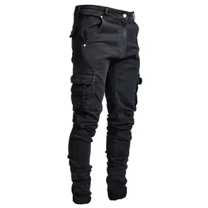 Wholesale Custom Private Label Ripped Mens Jeans Denim Stretch Distressed Skinny Jeans Men