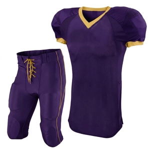 Ensemble de maillot de football américain blanc pour homme, col en V, manches courtes, maille respirante, coupe athlétique, adulte, toutes saisons - Product Image 3