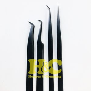 Pinces à cils professionnelles en acier inoxydable - Poignée antidérapante durable, couleur et logo personnalisables, design à pointe en fibre, emballage personnalisé - Product Image 4