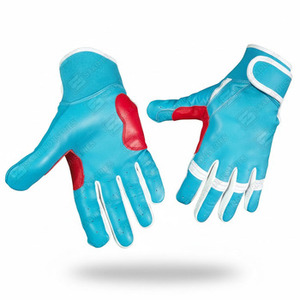 Gants de baseball souples et résistants bleu clair pour receveur, nouveau design unique, manchette courte, en cuir doux et confortable - Product Image 1