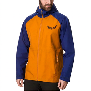 <b>Red</b> and Blue Men's Hooded Bomber <b>Jacket</b> with Canvas <b>Waterproof</b> Sporty Winter Outerwear - Product Image 5