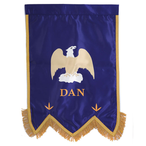 Bannière du chapitre Royal Arch en satin bleu foncé avec franges en tresse dorée, imprimé aigle Dan - Product Image 2